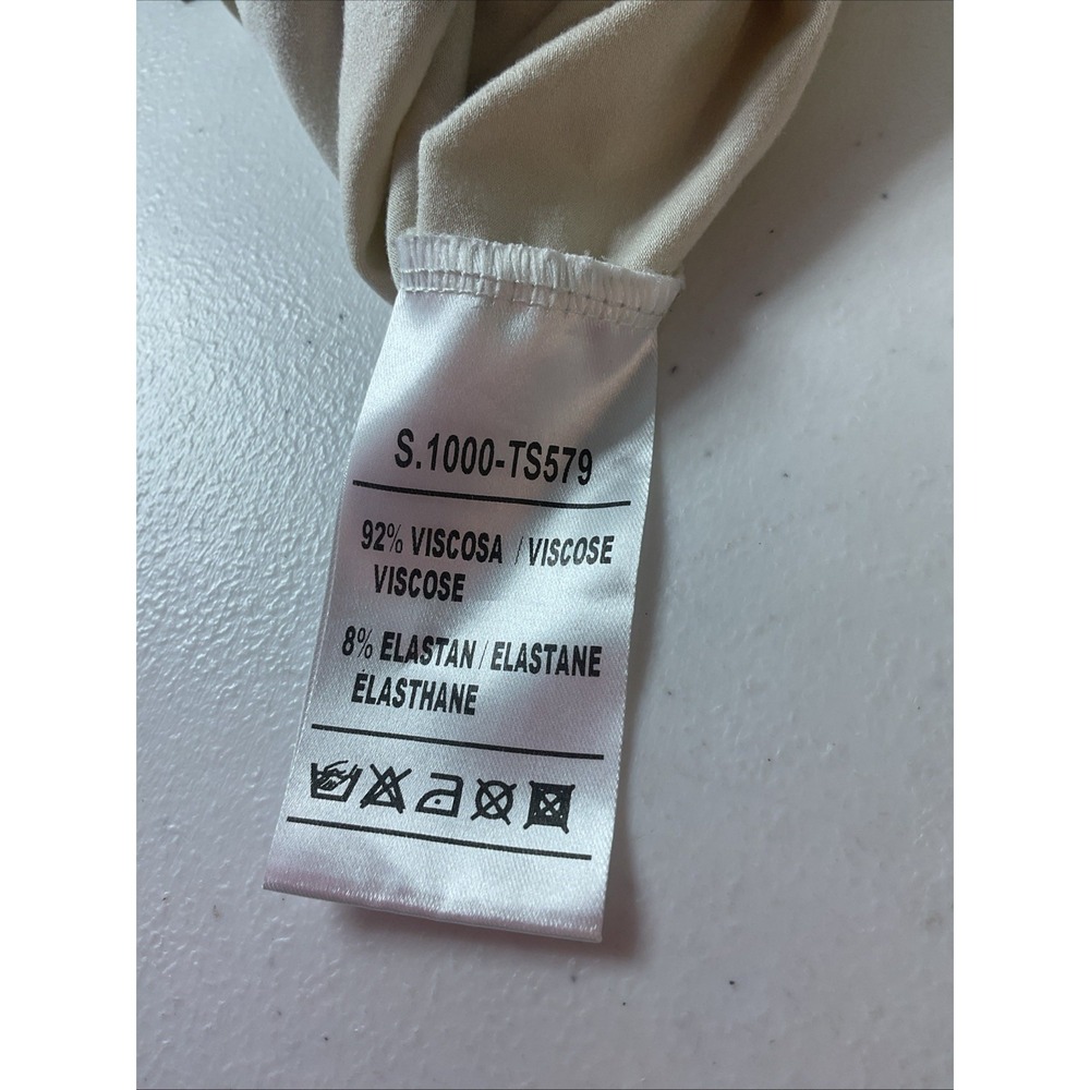 ISABEL DE PEDRO VTG Y2K Black/ cream cap sleeve jersey top designer 4/ SM - Picture 6 of 8